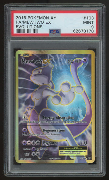 2016 Pokemon Mewtwo ex Evolutions Full Art #103 PSA 9 (B)