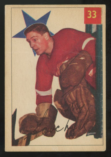 1954-55 Parkhurst Terry Sawchuk #33 Good (Crease)
