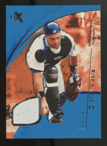 2002 Fleer E-X Mike Piazza Essential Credentials Future Game-Used Base /5 #56