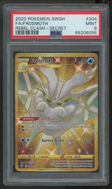 2020 Pokemon Frosmoth Rebel Clash Full Art Secret #204 PSA 9