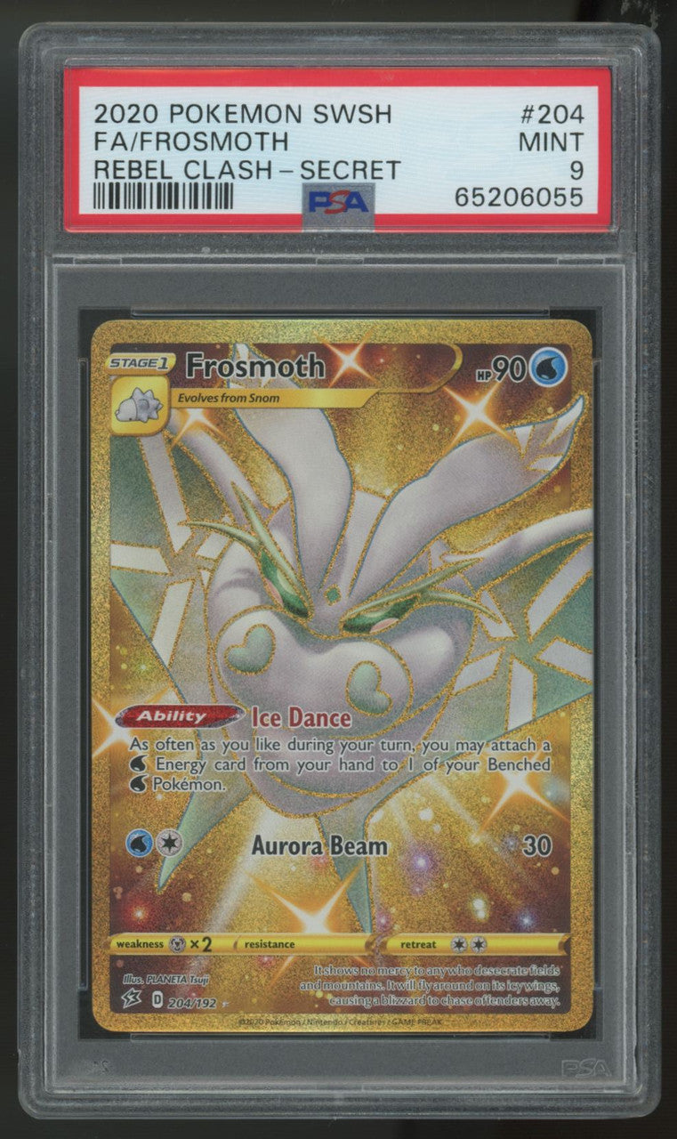 2020 Pokemon Frosmoth Rebel Clash Full Art Secret #204 PSA 9