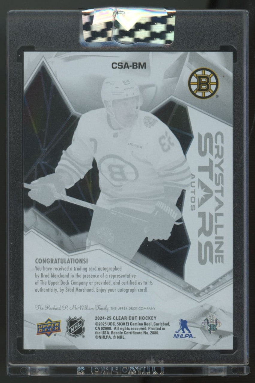 2024-25 UD Clear Cut Brad Marchand Crystalline Stars Auto #CSA-BM