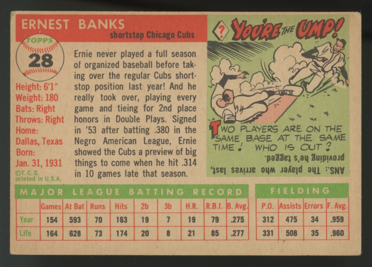 1955 Topps Ernie Banks #28 VG