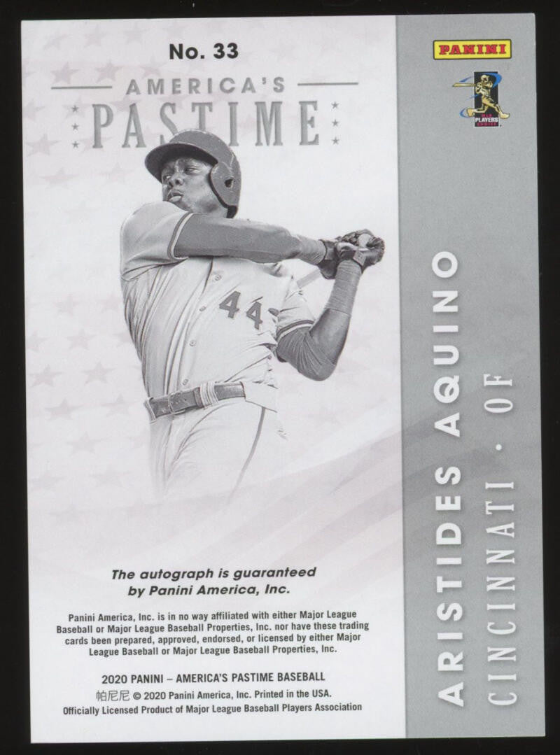 2020 America's Pastime Aristides Aquino Rookie Autograph Card /10
