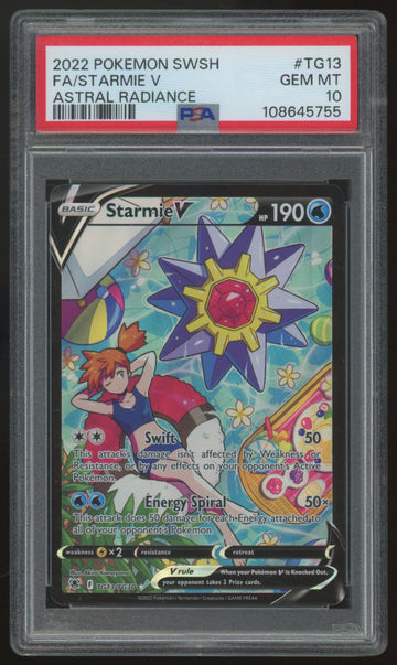 2022 Pokemon Starmie V Astral Radiance Full Art #TG13 PSA 10 (C)