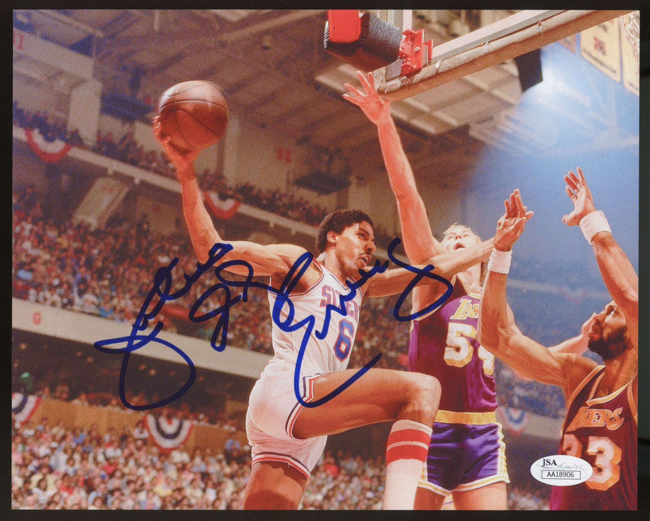 Julius Erving "Dr. J" Signed Autographed 8x10 Photo JSA