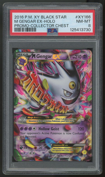 2016 Pokemon M Gengar EX Collector Chest Holo Promo #XY166 PSA 8