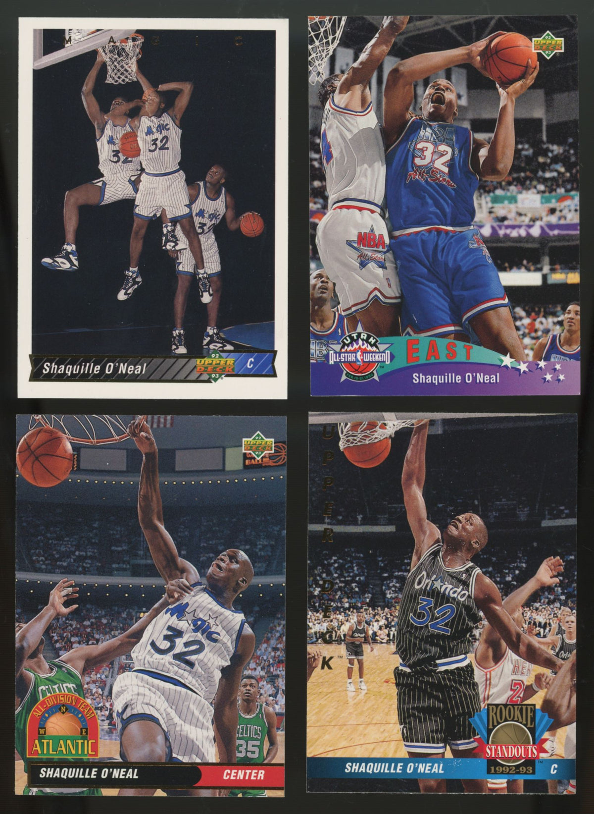 1992-93 Upper Deck International Shaquille O'Neal RC #220 #4 #35 #69 (Lot of 4)