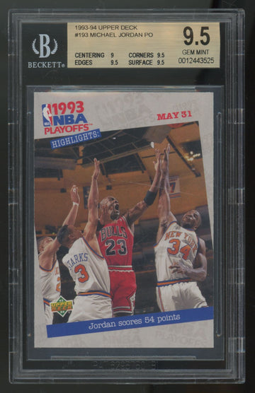 1993-94 Upper Deck Michael Jordan NBA Playoffs #193 BGS 9.5