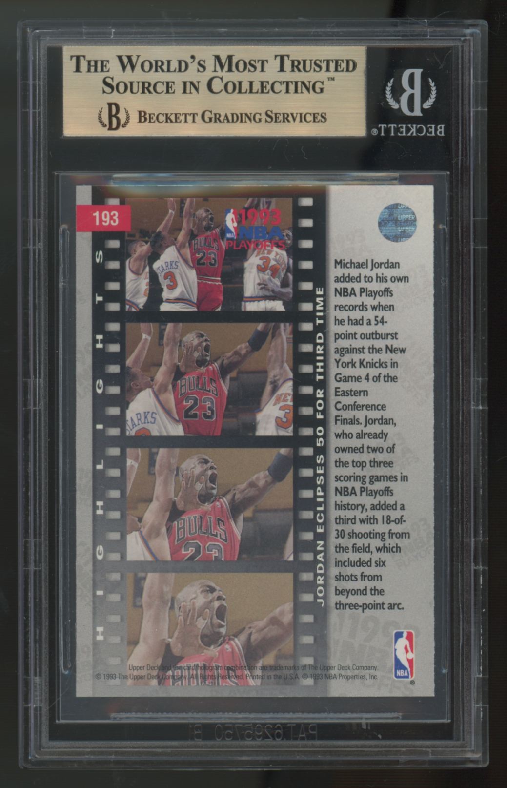 1993-94 Upper Deck Michael Jordan NBA Playoffs #193 BGS 9.5