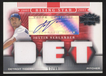 2007 Triple Threads Justin Verlander Rising Star Patch Auto /99 #130