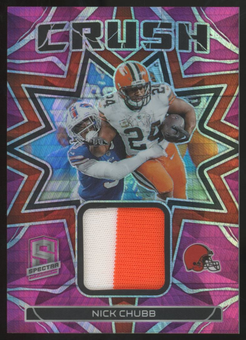 2023 Panini Spectra Nick Chubb Pink Neon Crush Patch /15 #CRU-NCH