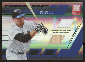 2004 Donruss Elite Mike Piazza Career Best Dual Relic Silver /50 #CB-28