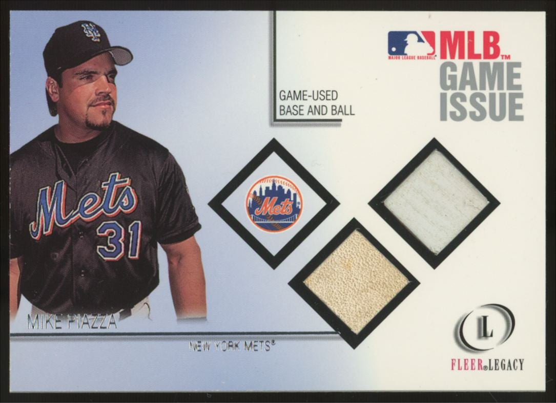 2001 Fleer Legacy Baseball Mike Piazza MLB Game Issue Base & Ball /100