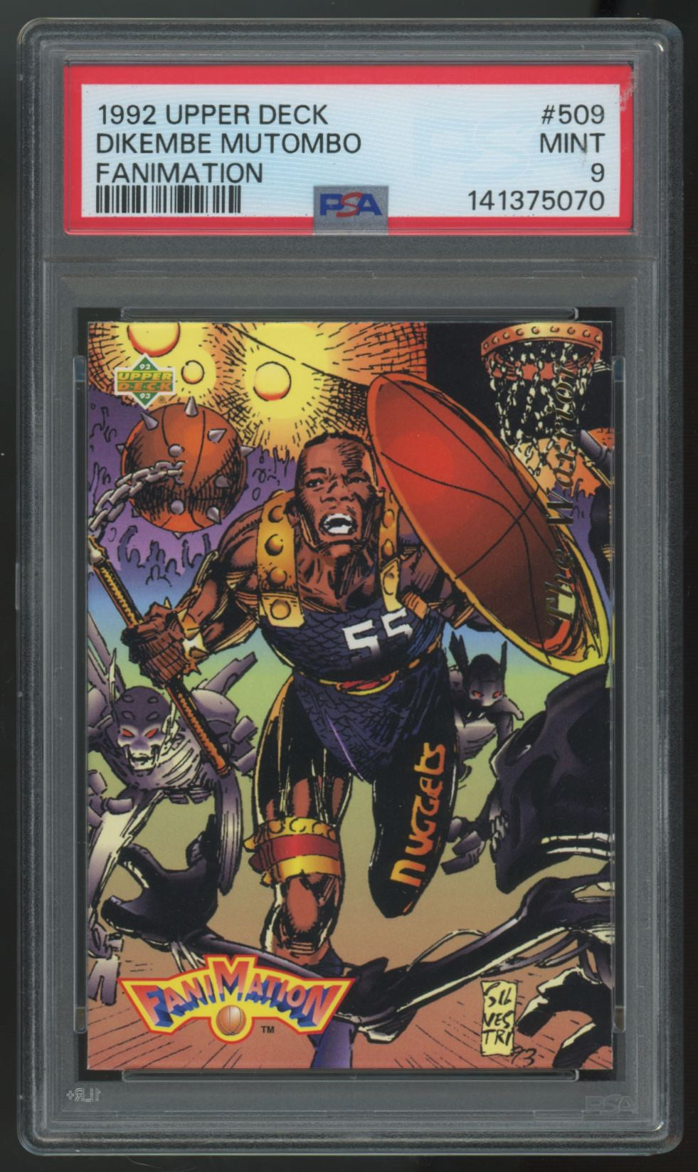 1992-93 Upper Deck Dikembe Mutombo Fanimation #509 PSA 9