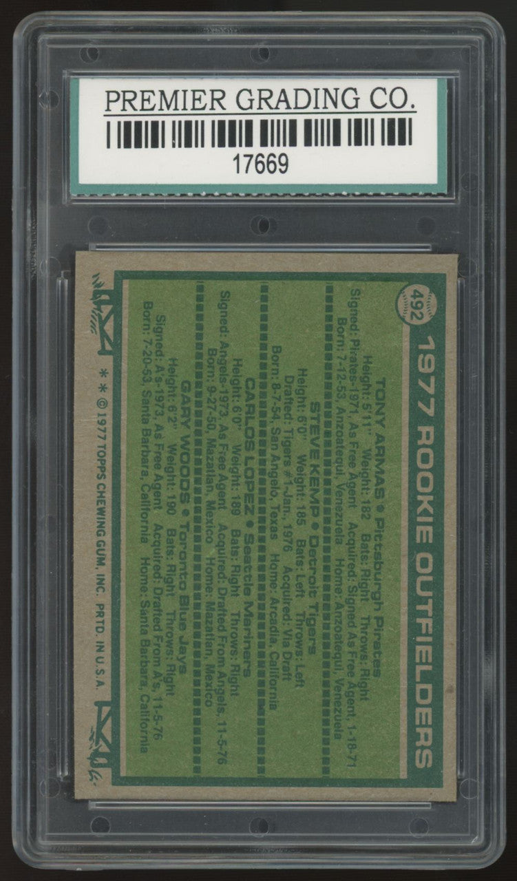 1977 Topps Armas/Kemp/Lopez/Woods RC Rookie Outfielders #492 PGC 8