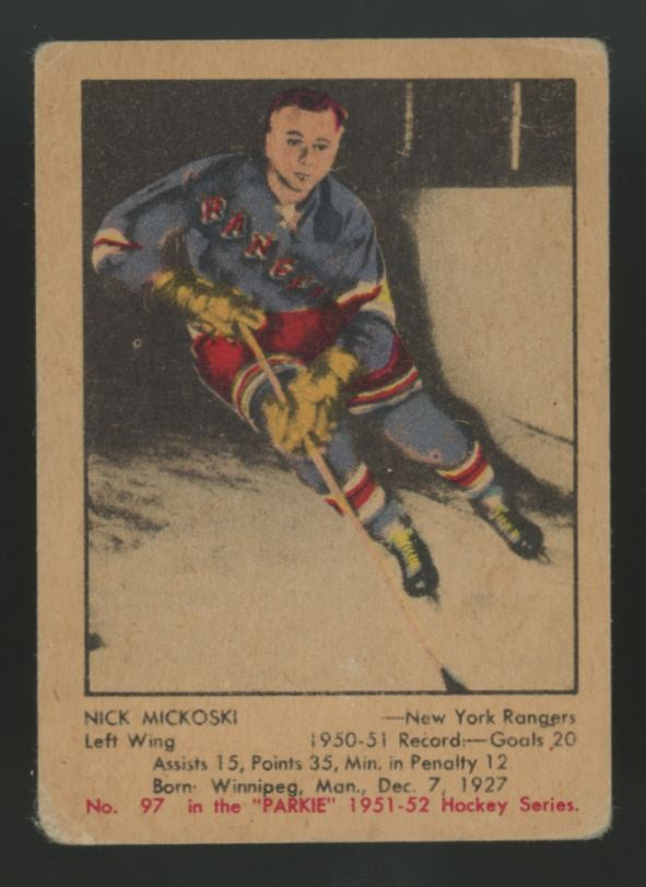 1951-52 Parkhurst Nick Mickoski RC #97 Good