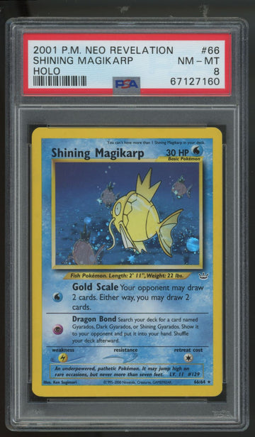 2001 Pokemon Shining Magikarp Neo Revelations Holo #66 PSA 8