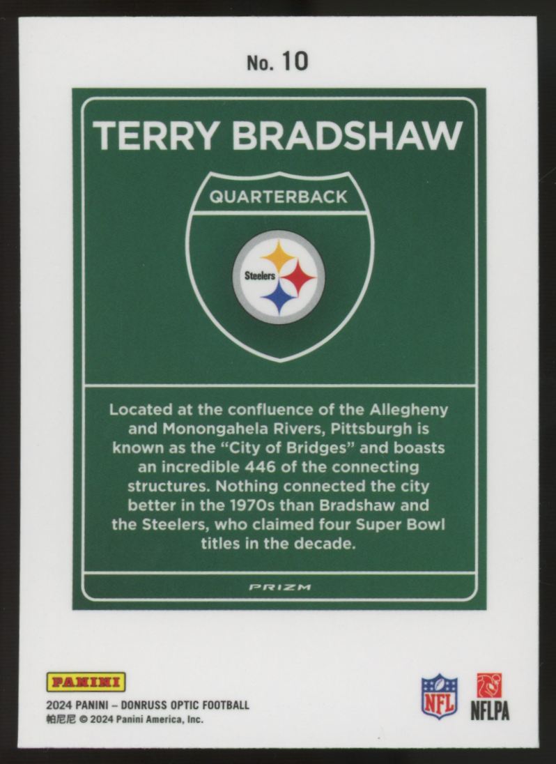 2024 Panini Donruss Optic Terry Bradshaw Downtown SSP #10