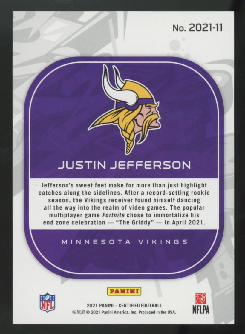 2021 Panini Certified Justin Jefferson Gold 2021 /25 #2021-11