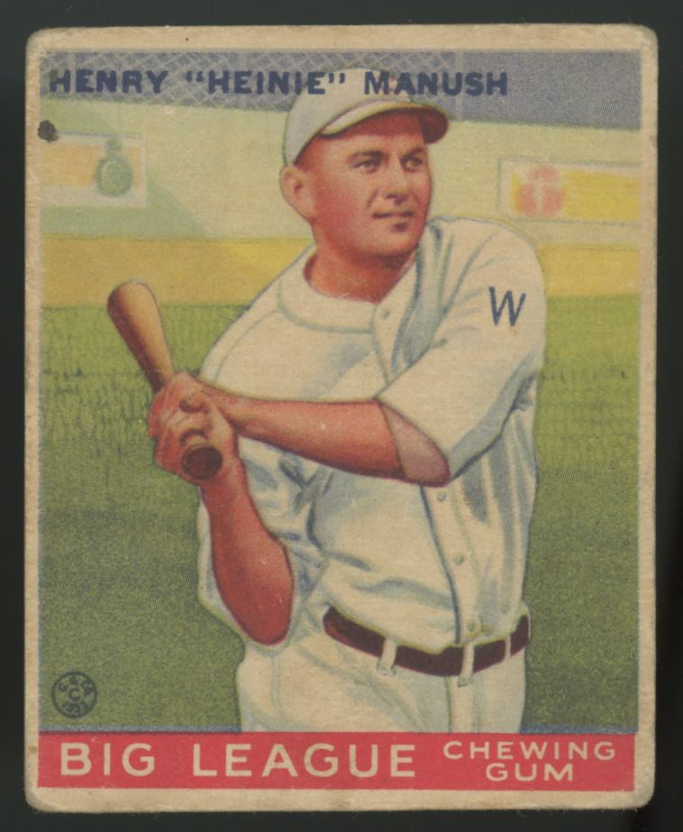 1933 Goudey Henry "Heinie" Manush #47 G/VG (MK)