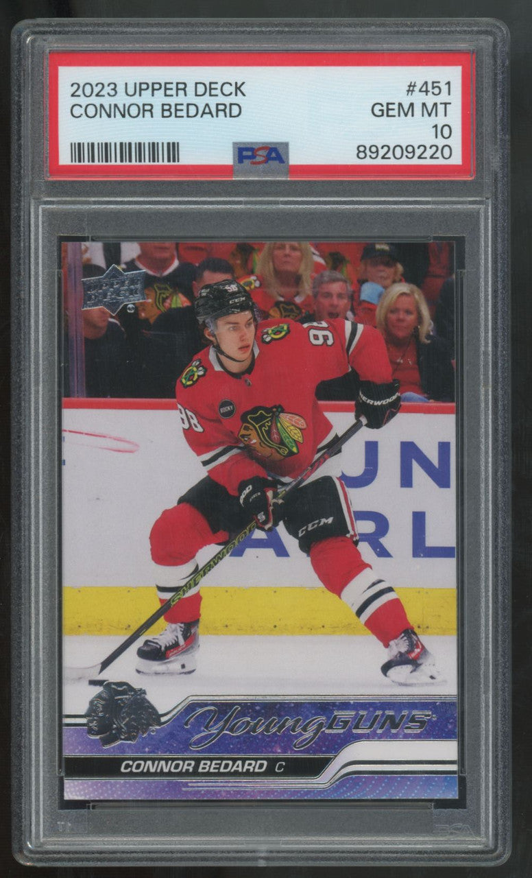 2023-24 Upper Deck Series Two Connor Bedard RC Young Guns #451 PSA 10