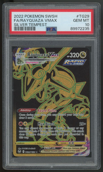 2022 Pokemon Rayquaza VMAX Silver Tempest Full Art #TG29 PSA 10