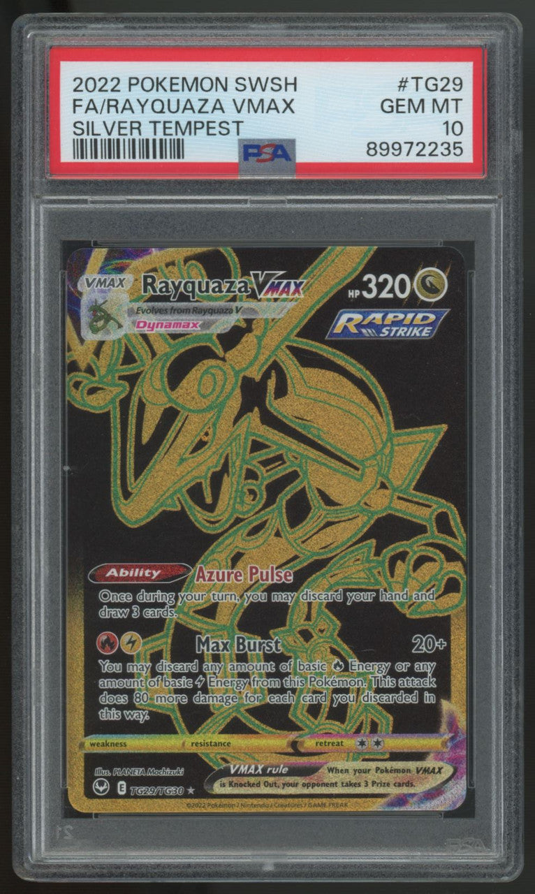 2022 Pokemon Rayquaza VMAX Silver Tempest Full Art #TG29 PSA 10