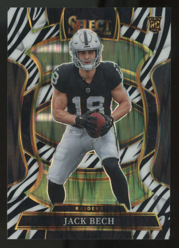 2025 Panini Select Jack Bech RC Concourse Zebra Shock SSP #6