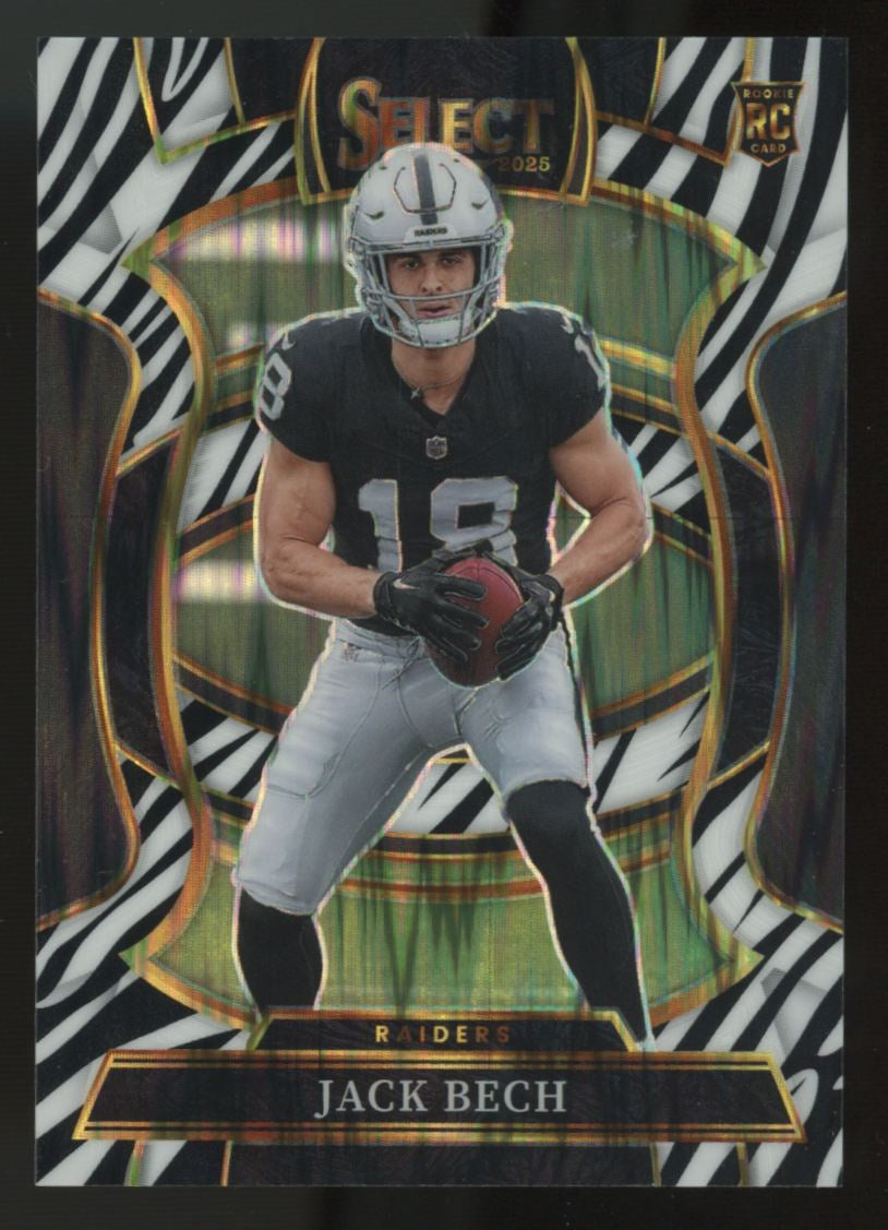 2025 Panini Select Jack Bech RC Concourse Zebra Shock SSP #6