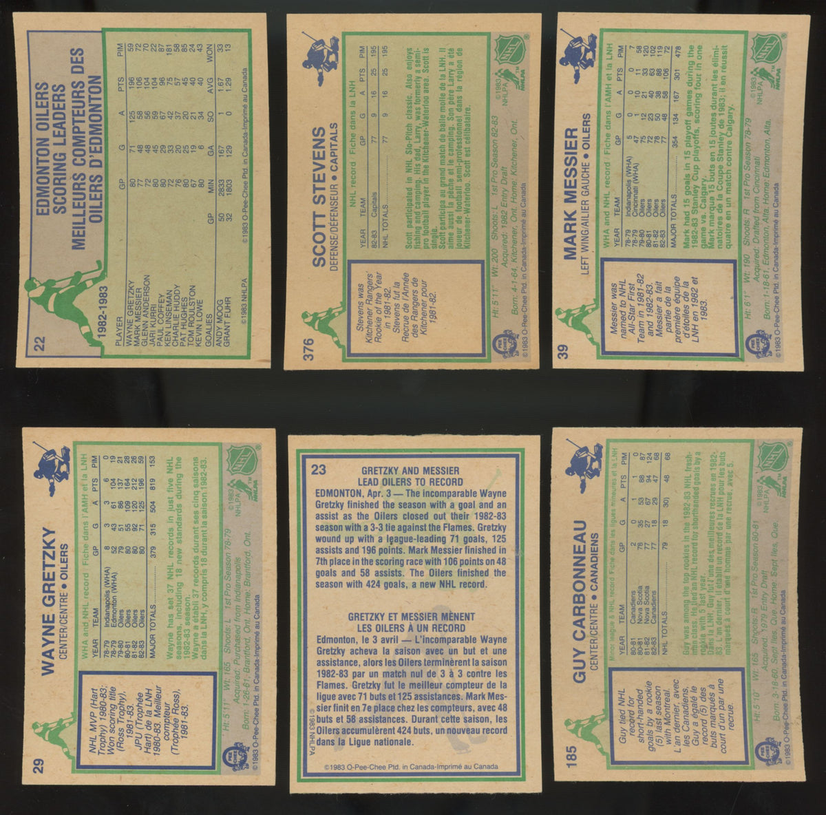 1983-84 O-Pee-Chee Hockey Complete Set NM/MT (8 Different Gretzkys)