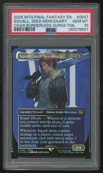2025 Magic Squall Seed Mercenary Final Fantasy Borderless Surge Foil #547 PSA 10