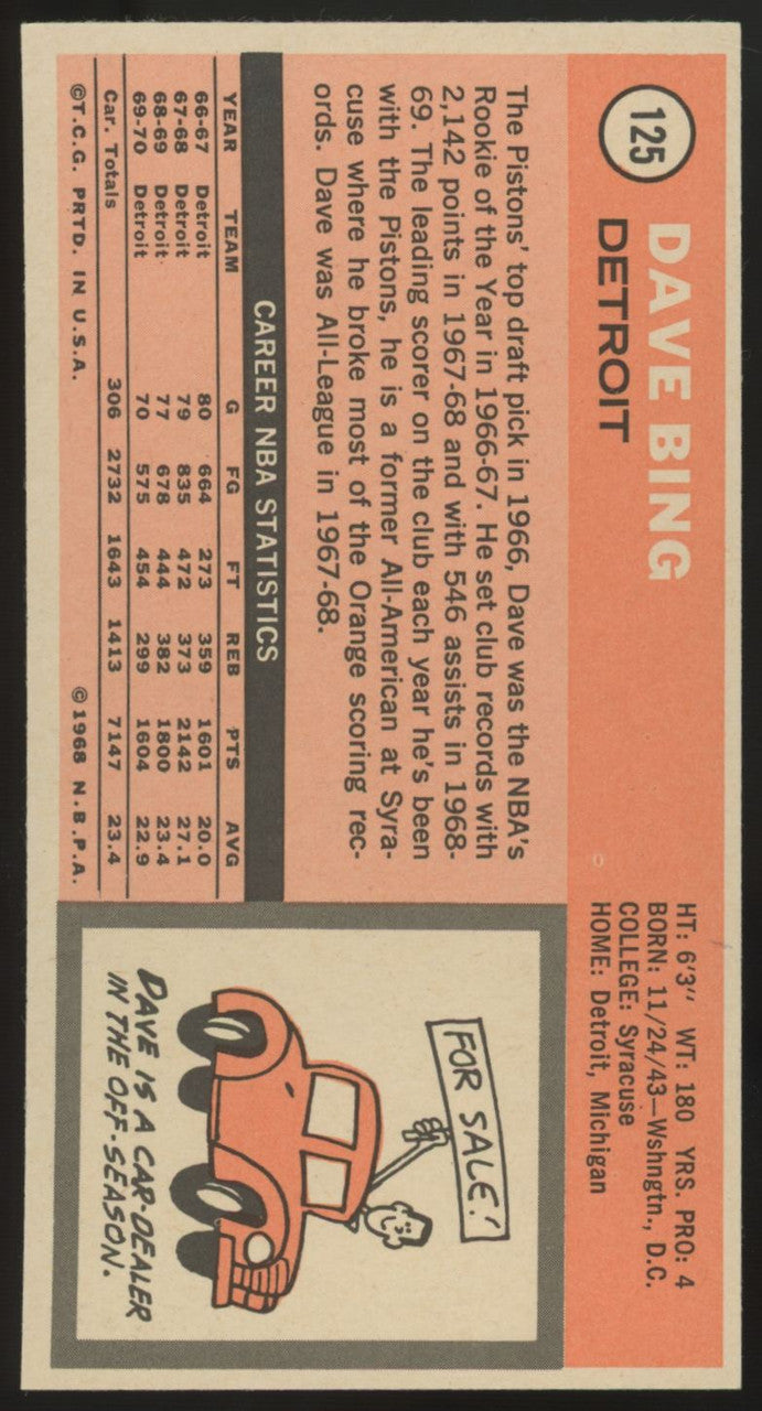 1970-71 Topps Dave Bing #125 NM