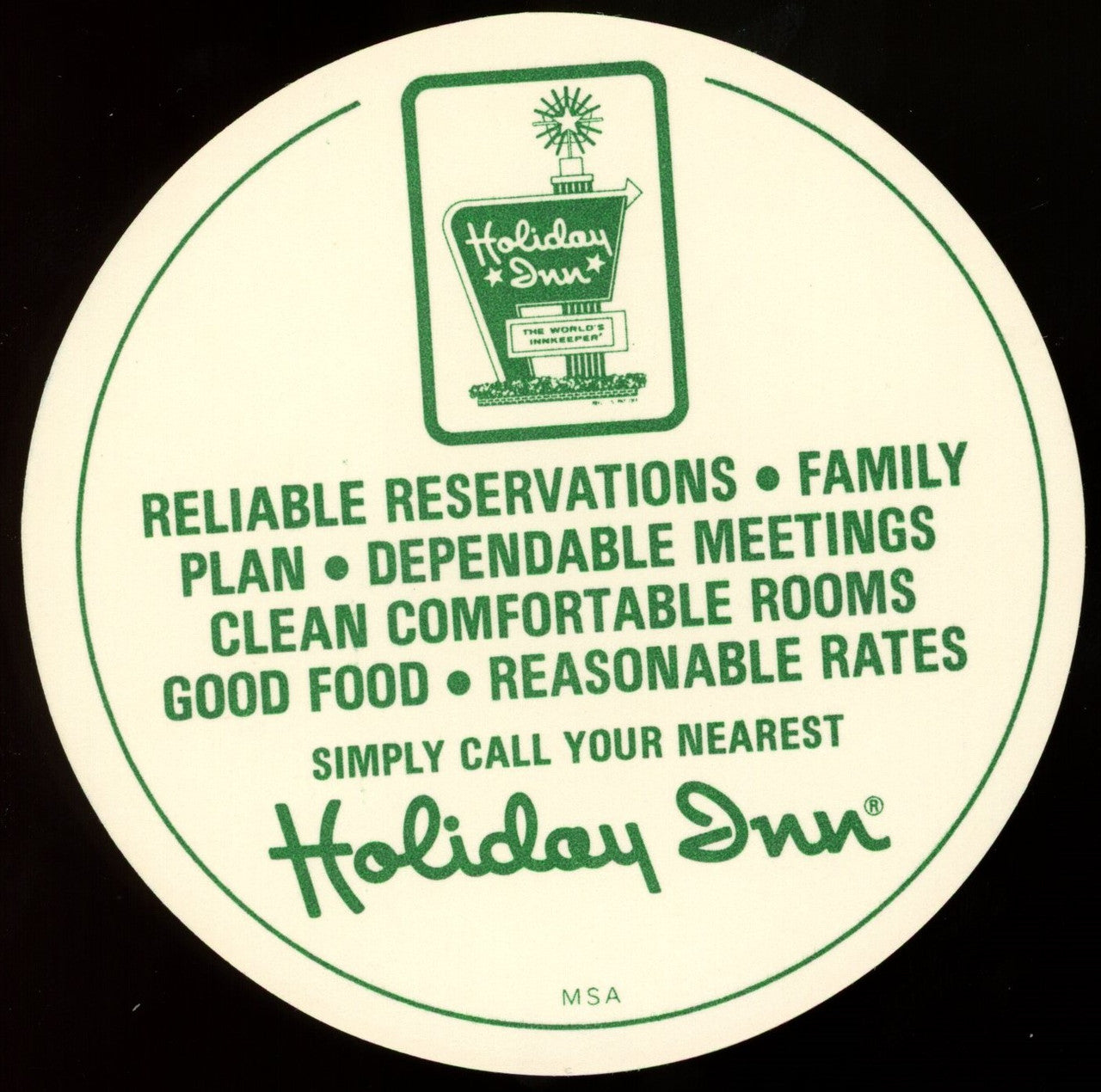 1977 Holiday Inn Rollie Fingers MSA Disc