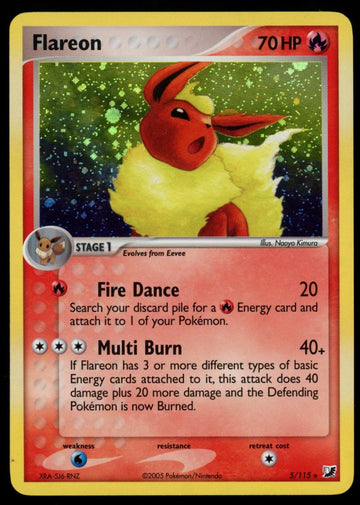 Pokemon Flareon Unseen Forces Holo #5/115