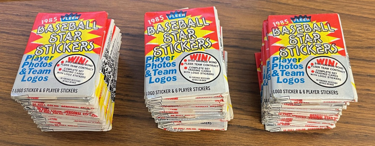 1985 Fleer Baseball Star Stickers Lot Of 59 Sealed Wax Packs