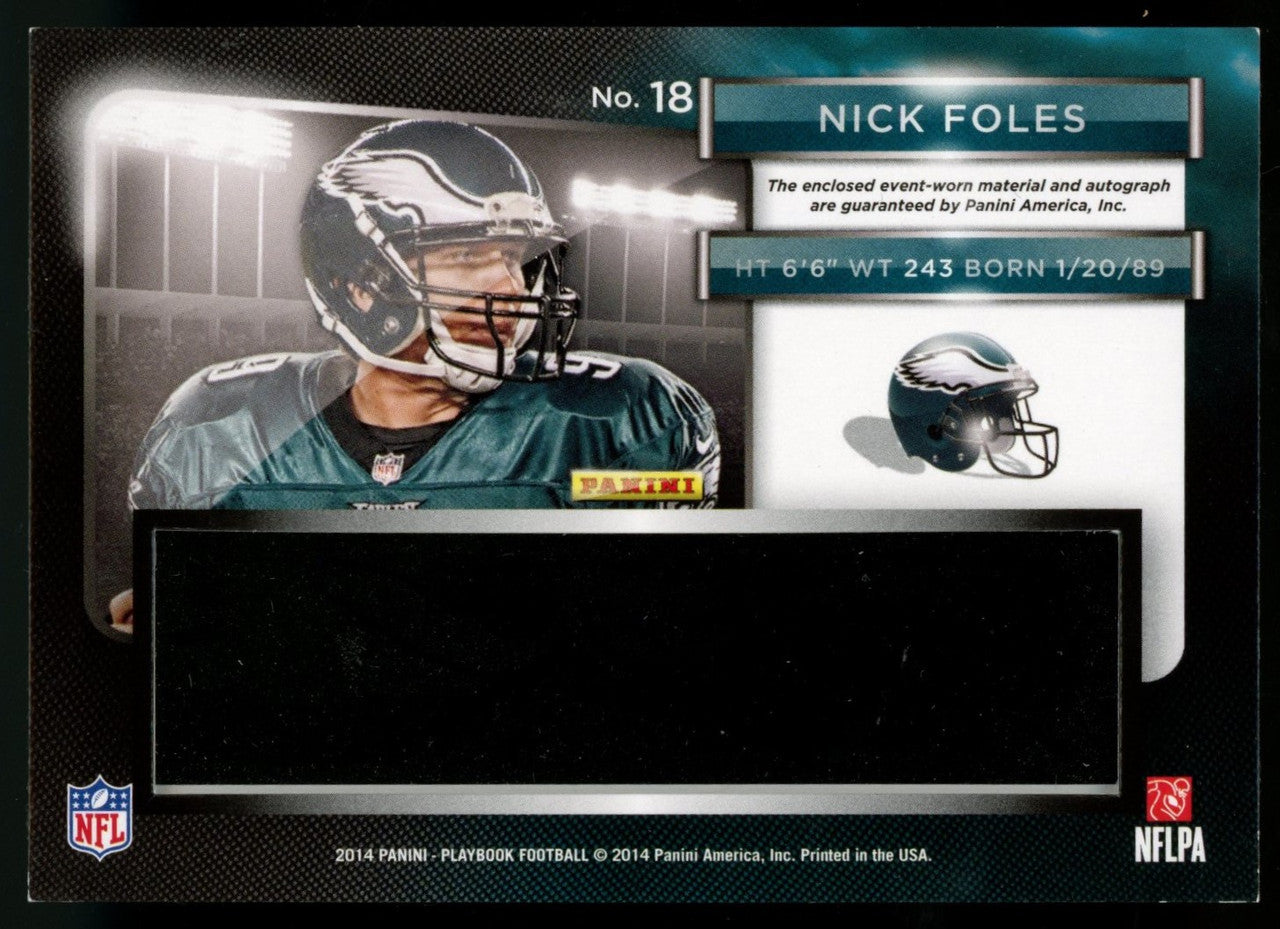 2014 Playbook Nick Foles Patch Auto /75 #18
