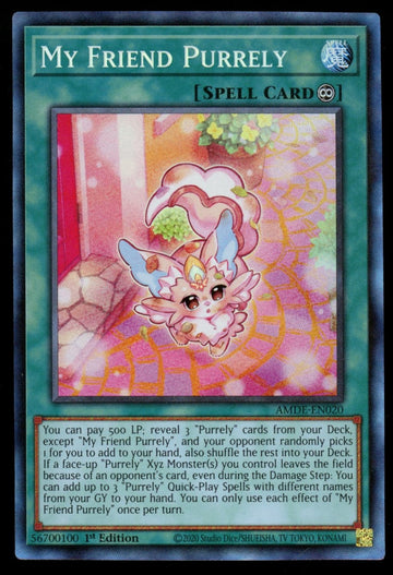 Yugioh My Friend Purrely 1st Edition Collector's Rare #AMDE-EN020