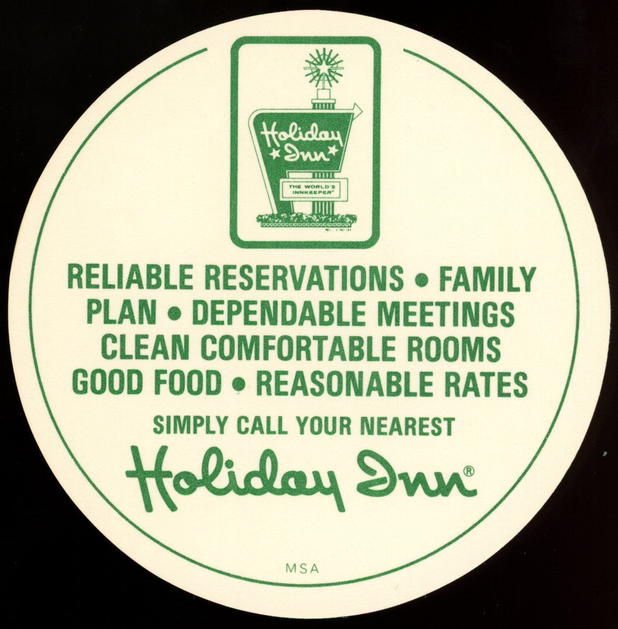 1977 Holiday Inn Steve Garvey MSA Disc