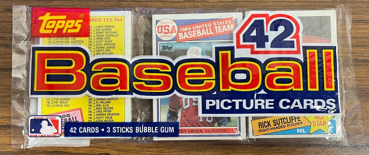 1985 Topps Baseball Grocery Rack Pack Sealed 42 Cards