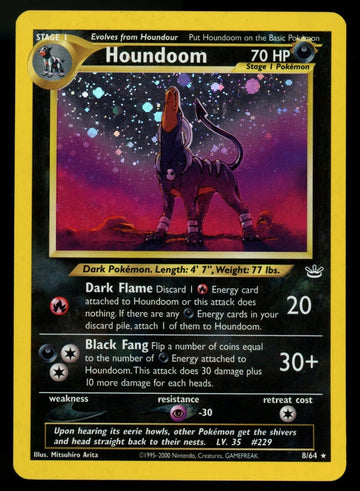 Pokemon Houndoom Neo Revelation Unlimited Holo #8/64