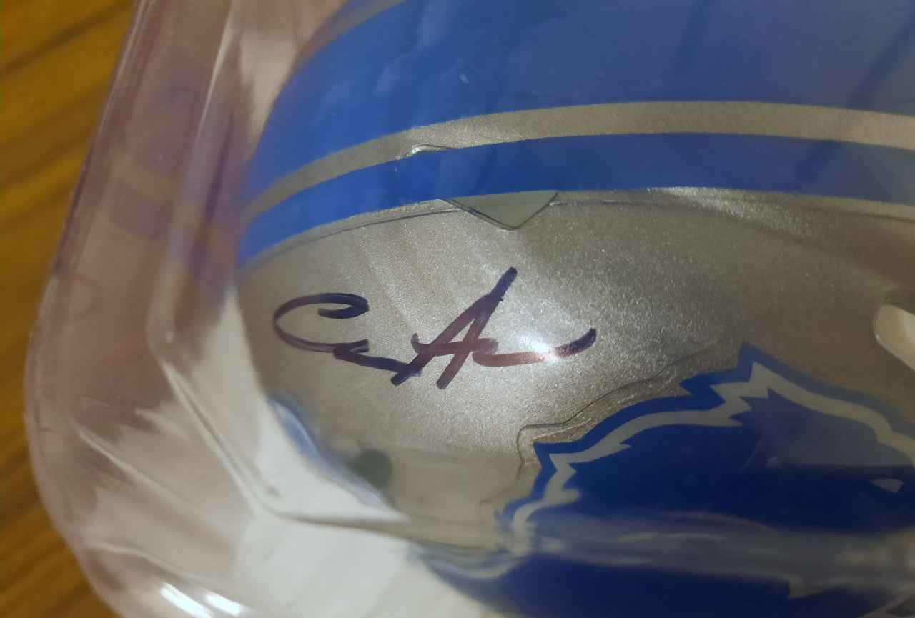 Aidan Hutchinson Signed Autographed Lions Riddell Speed Mini Helmet Beckett Witnessed