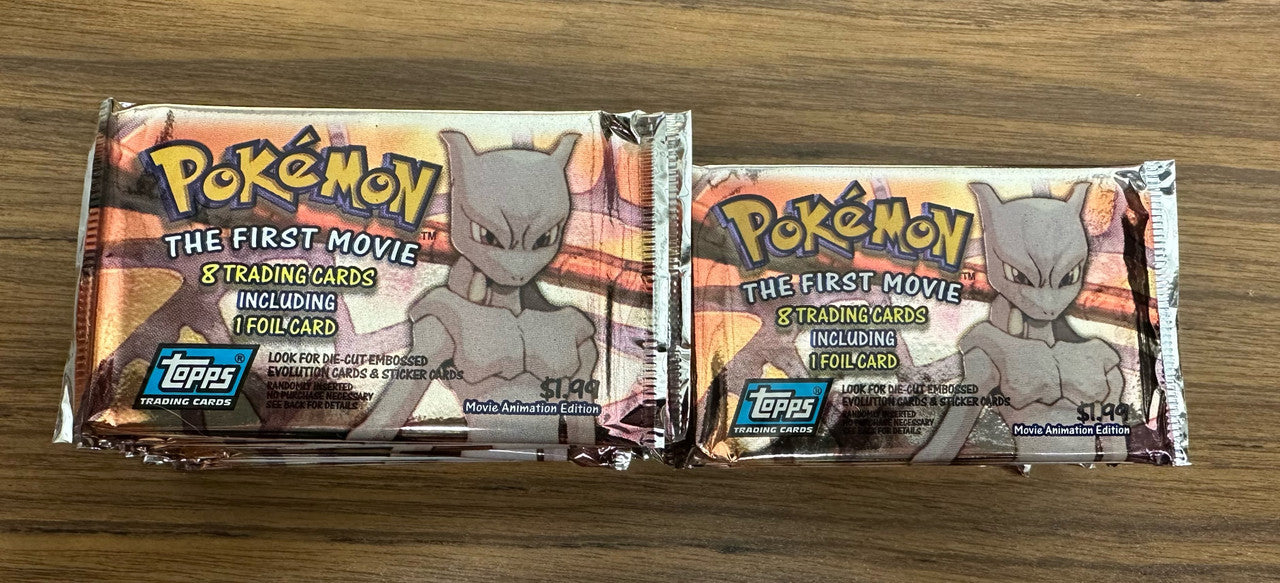 Topps Pokemon The First Movie Trading Card Box: 35 Sealed Packs 5 Black/30 Blue