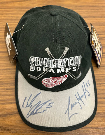 Nick Lidstrom/Larry Murphy Signed Autographed Hat JSA AK60652
