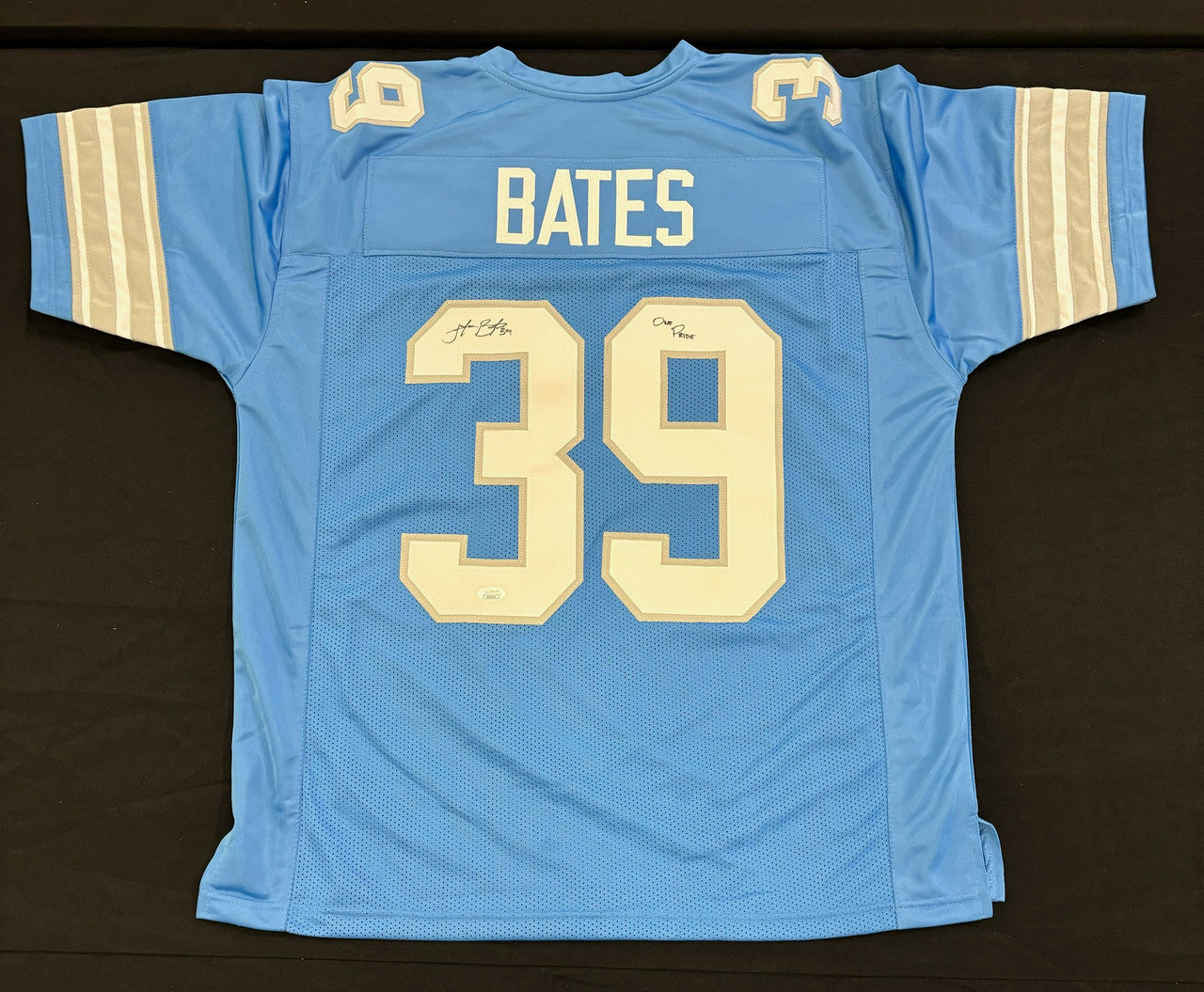 Jake Bates Signed Autographed Inscribed Custom Lions Jersey Blue JSA