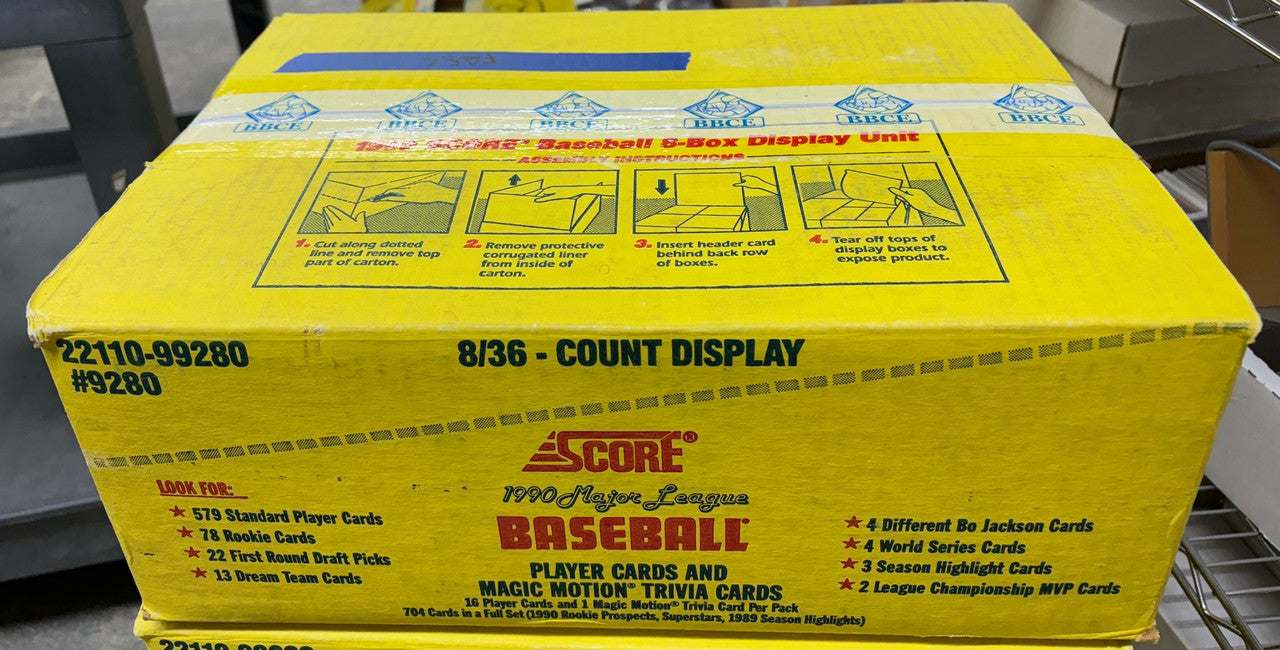 1990 Score Baseball Case (8 Boxes BBCE Wrapped Sealed FASC)