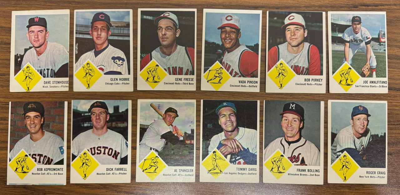 1963 Fleer Baseball Near Complete Set 65/66 VG-EX