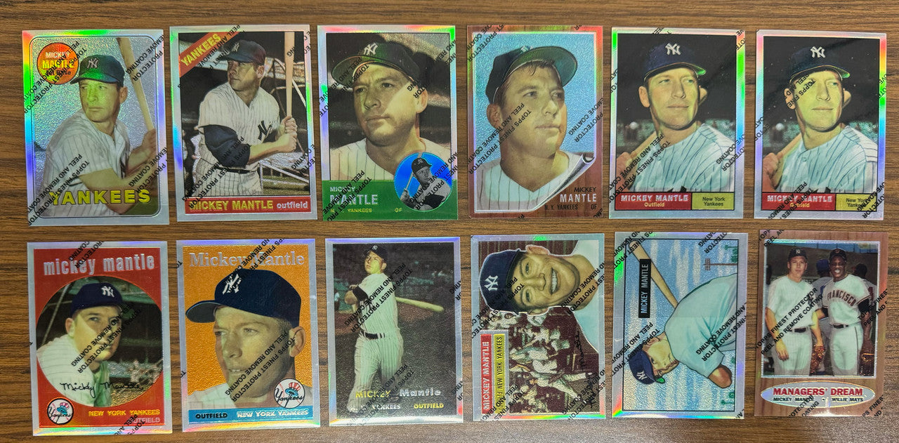 1996 Topps Mickey Mantle Commemorative Finest Refractor Partial Set 10/19 +2
