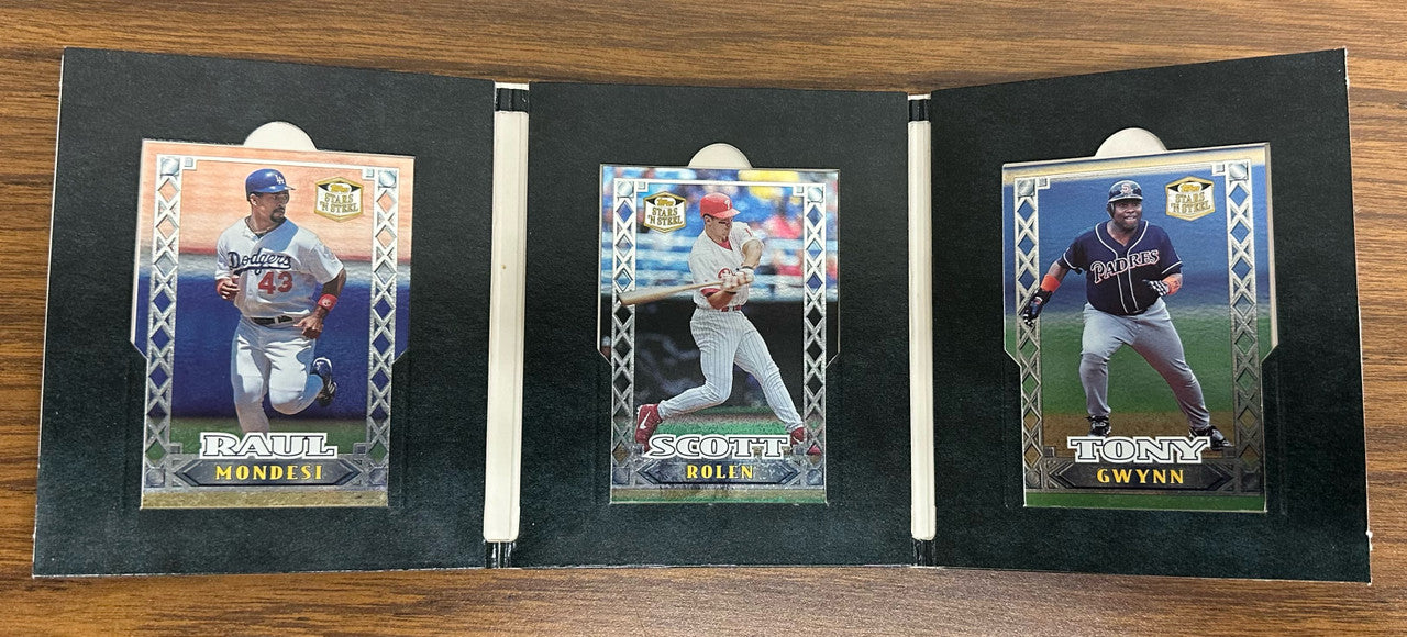1999 Topps Stars 'N Steel Book of 3 Metal Cards Lot of 5 Gwynn Bonds