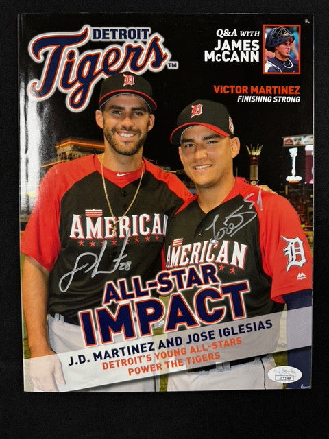 J.D. Martinez Jose Iglesias Signed Autographed 2015 Tigers Magazine JSA